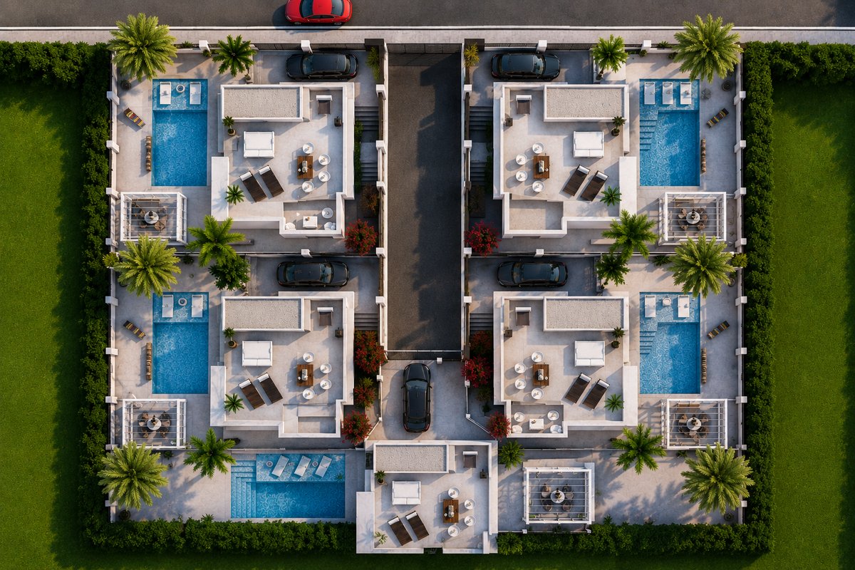 Aerial view of the community